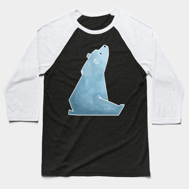 Cute Blue Bear Baseball T-Shirt by medimidoodles